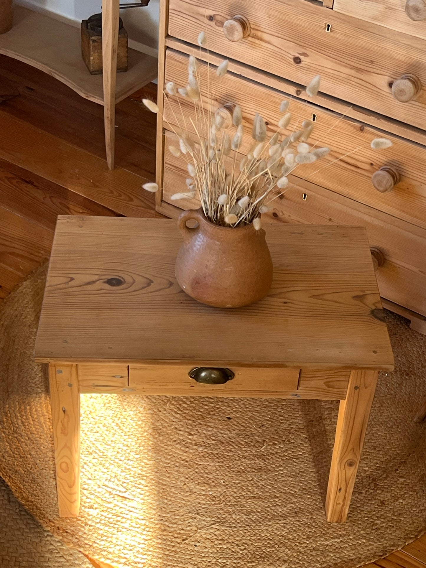 Table basse de ferme ancienne 1 tiroir