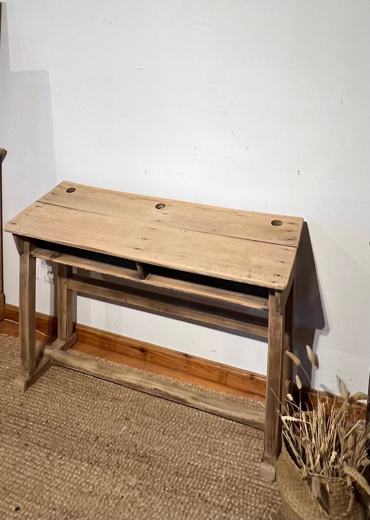 Bureau ancien / console en chêne massif brut