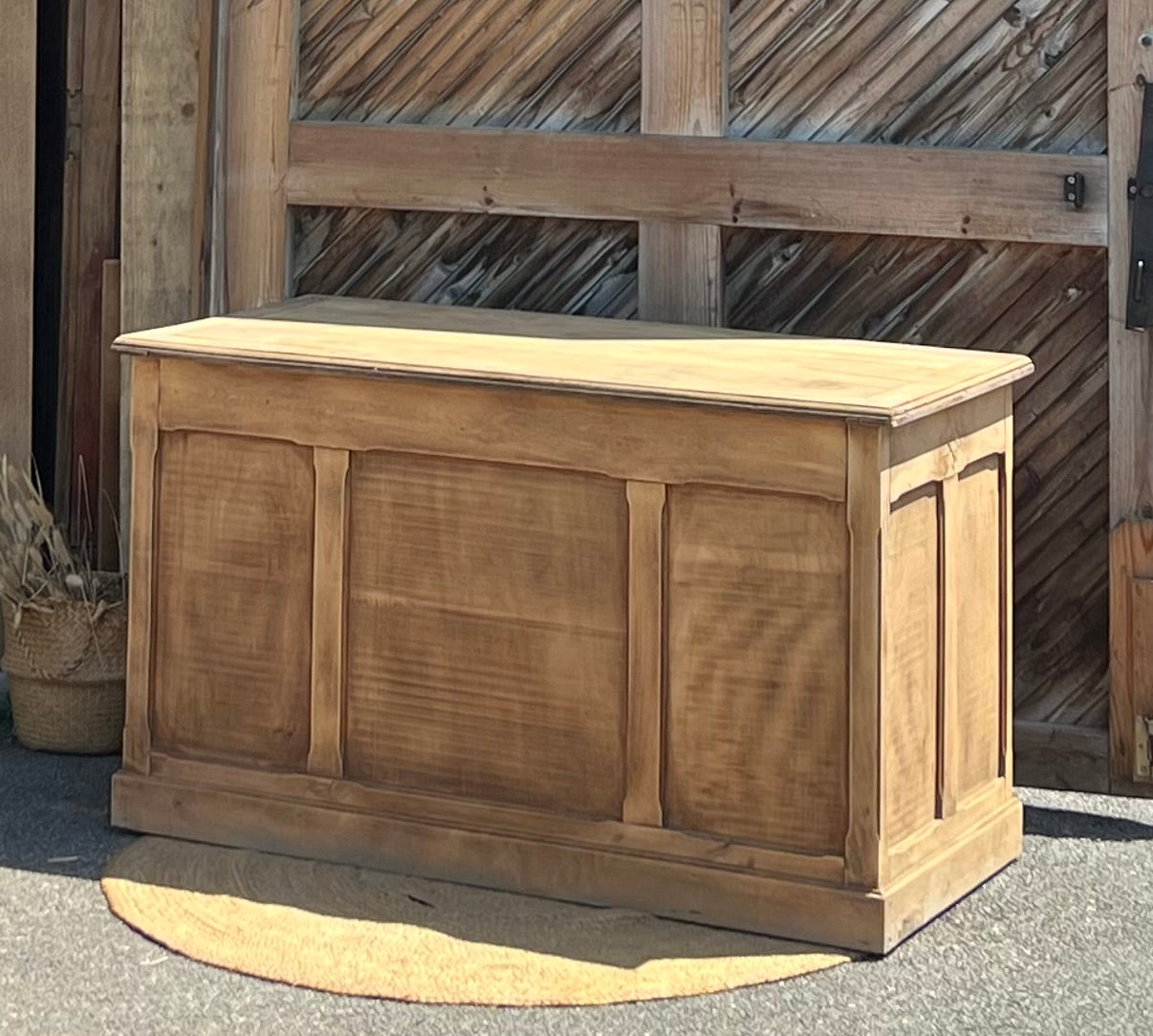 Bureau ancien en chêne brut - comptoir