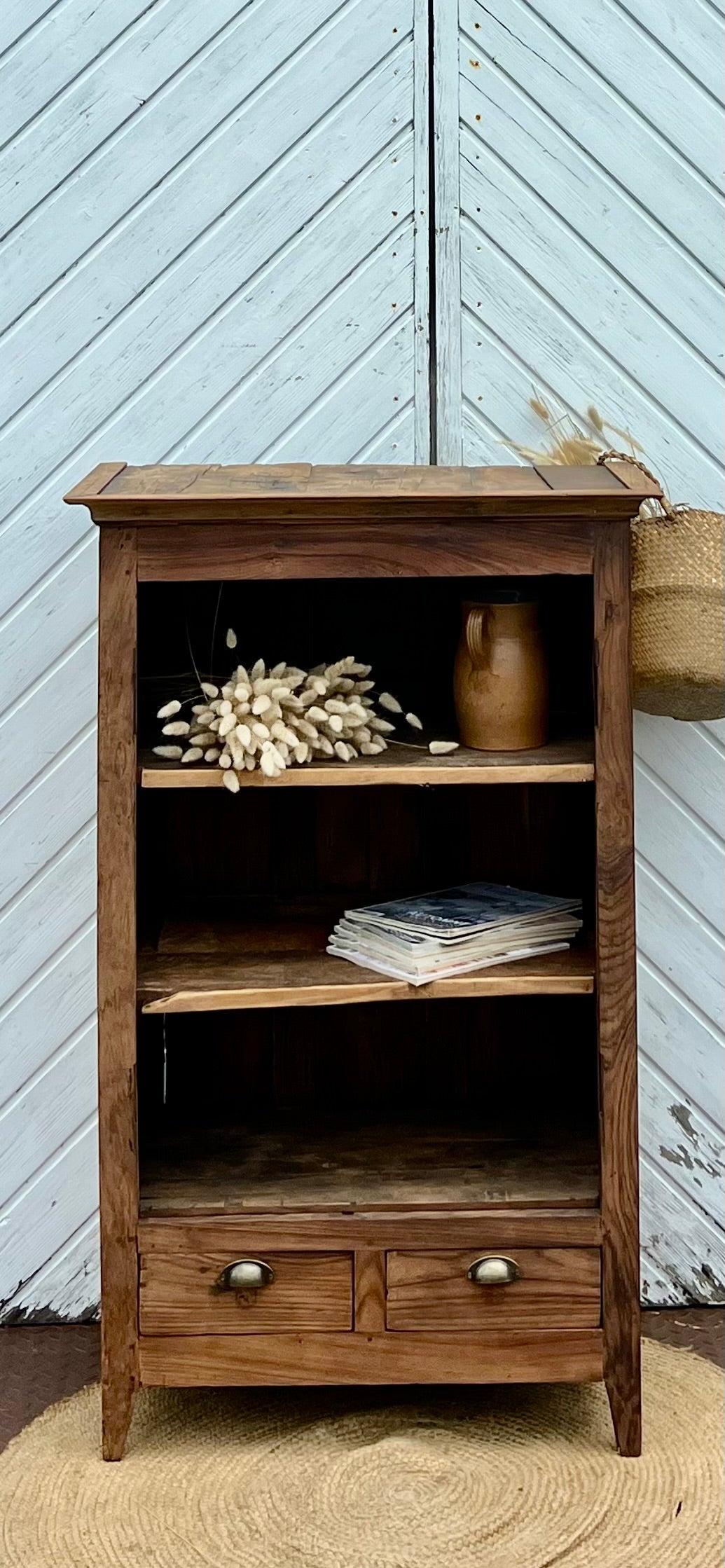 Petite armoire parisienne ancienne esprit campagne chic : vaisselier bibliothèque…