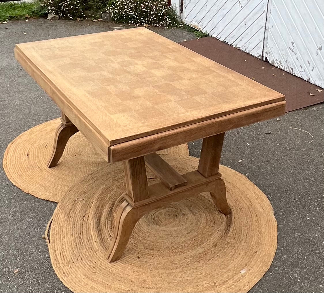 Table ancienne rénovée en chêne brut