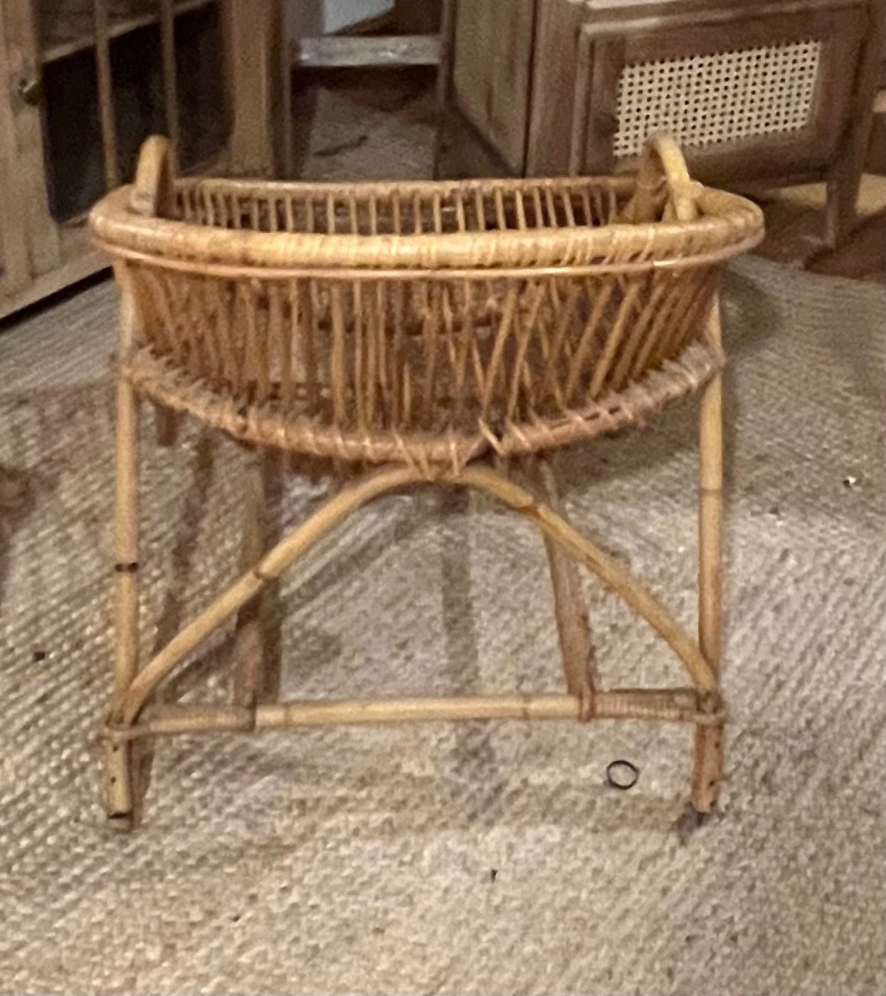 Fauteuil en rotin vintage des années 60