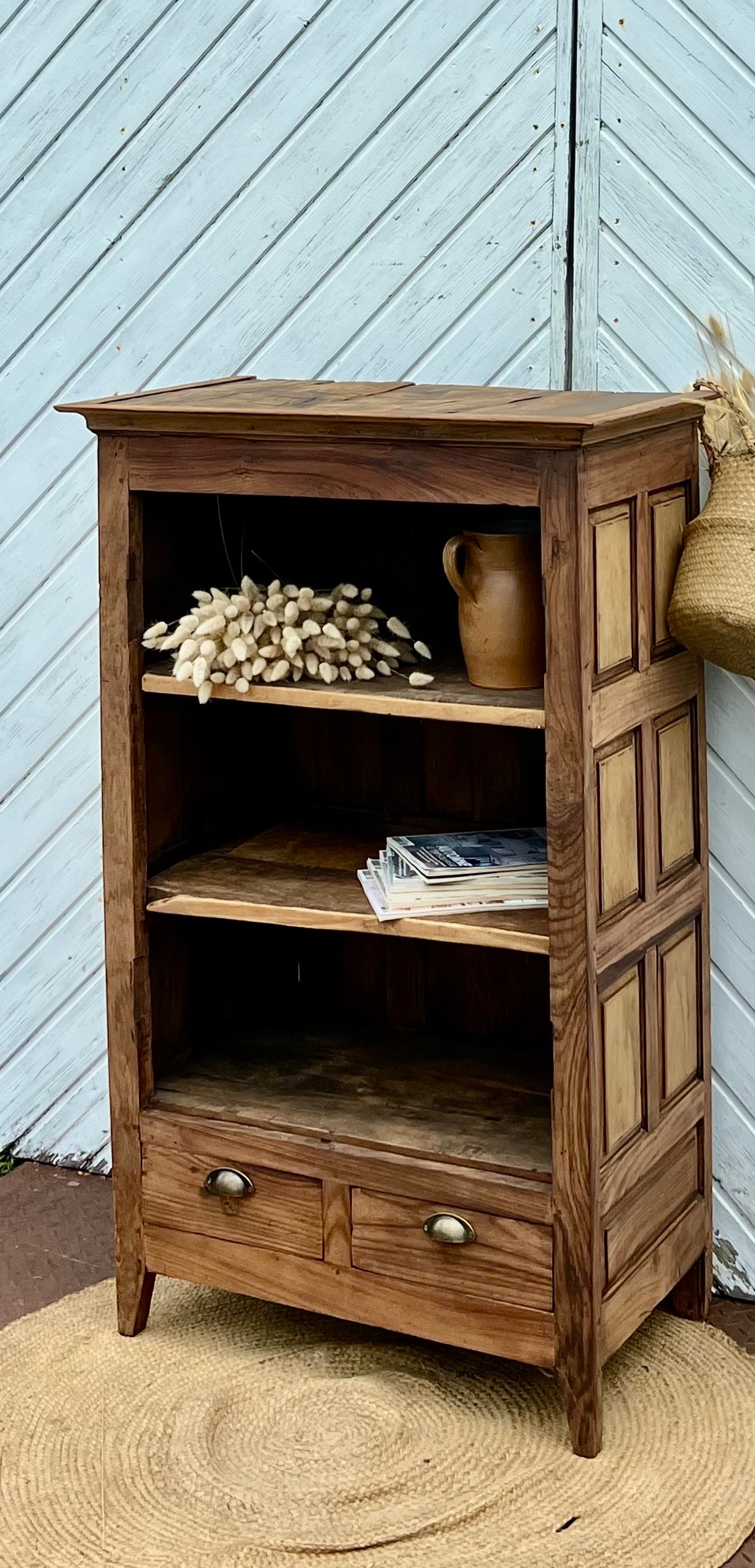 Petite armoire parisienne ancienne esprit campagne chic : vaisselier bibliothèque…