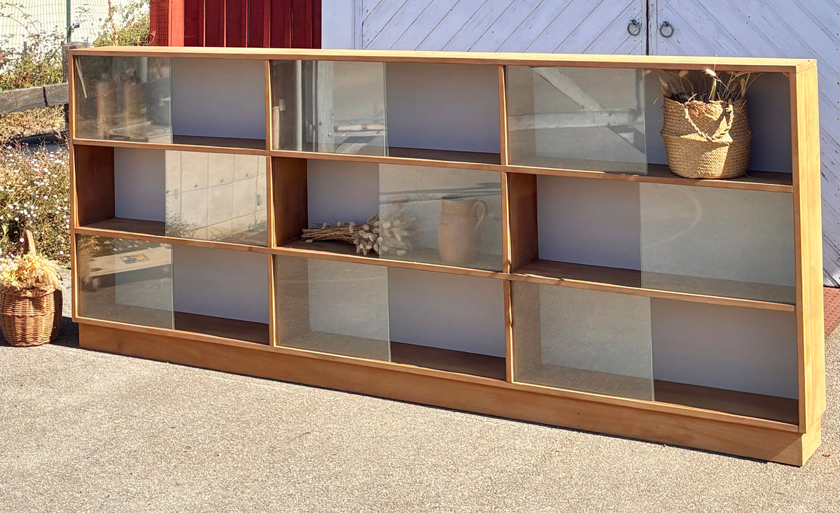 Meuble de métier ancien / Bibliothèque vitrée XXL / Bibus / vitrine magasin…
