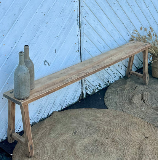 Bancs de ferme anciens en bois massif brut 1m76