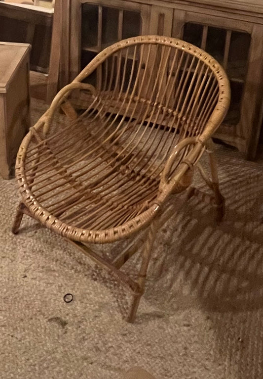 Fauteuil en rotin vintage des années 60