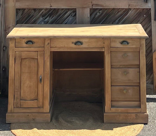 Bureau ancien en chêne brut - comptoir