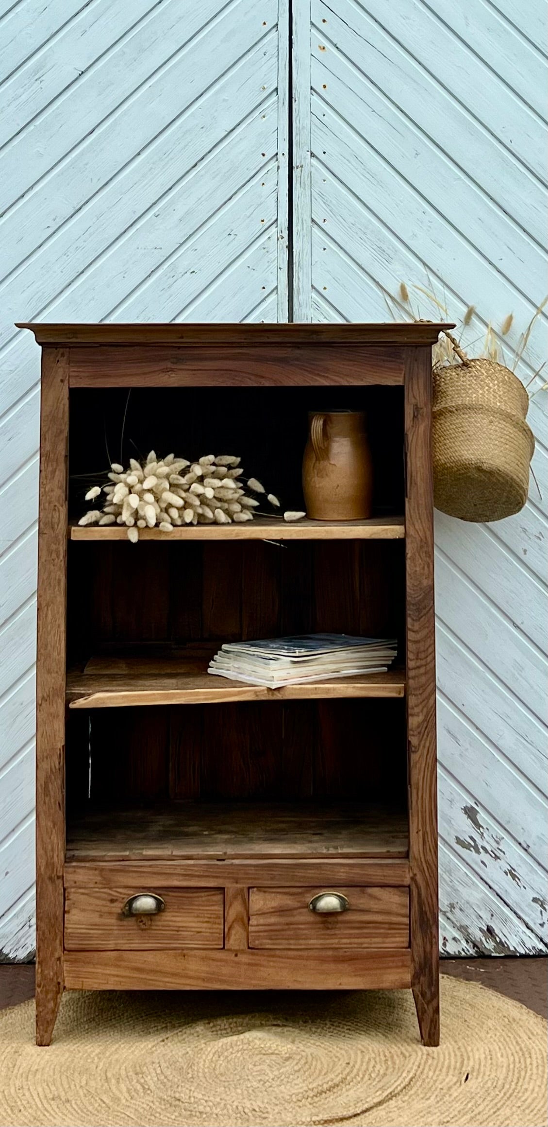 Petite armoire parisienne ancienne esprit campagne chic : vaisselier bibliothèque…