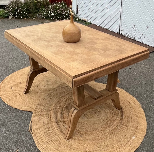 Table ancienne rénovée en chêne brut