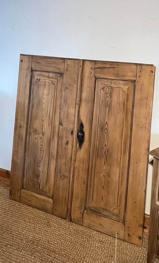 Double porte ancienne en bois massif brut esprit campagne chic