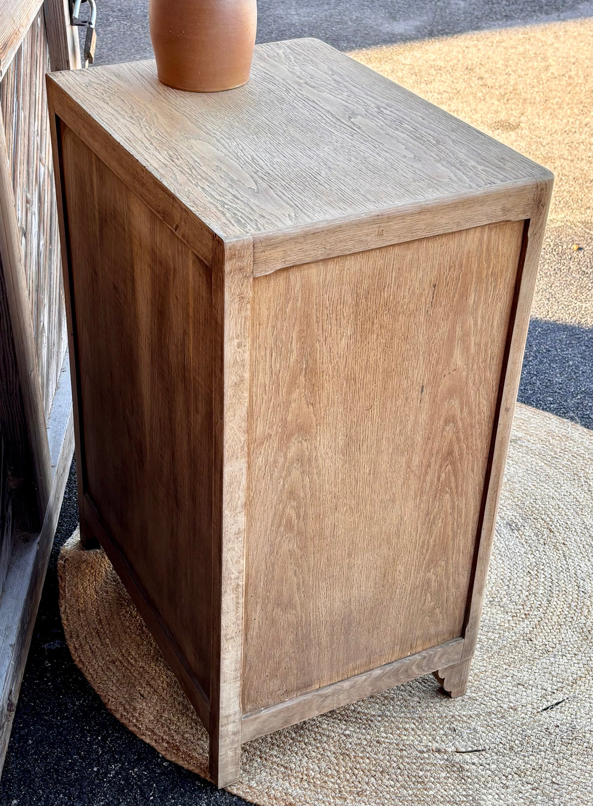 Chiffonnier vintage ancien - années 40 en chêne brut / 5 tiroirs