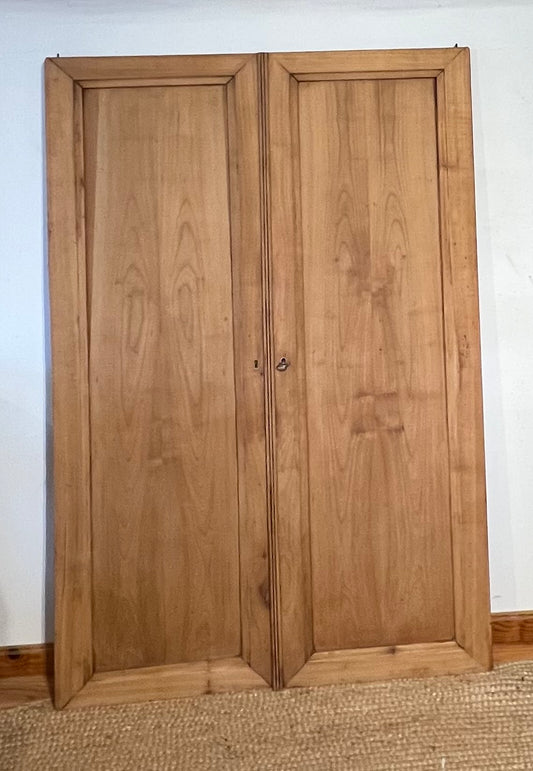 Double porte ancienne en bois massif brut