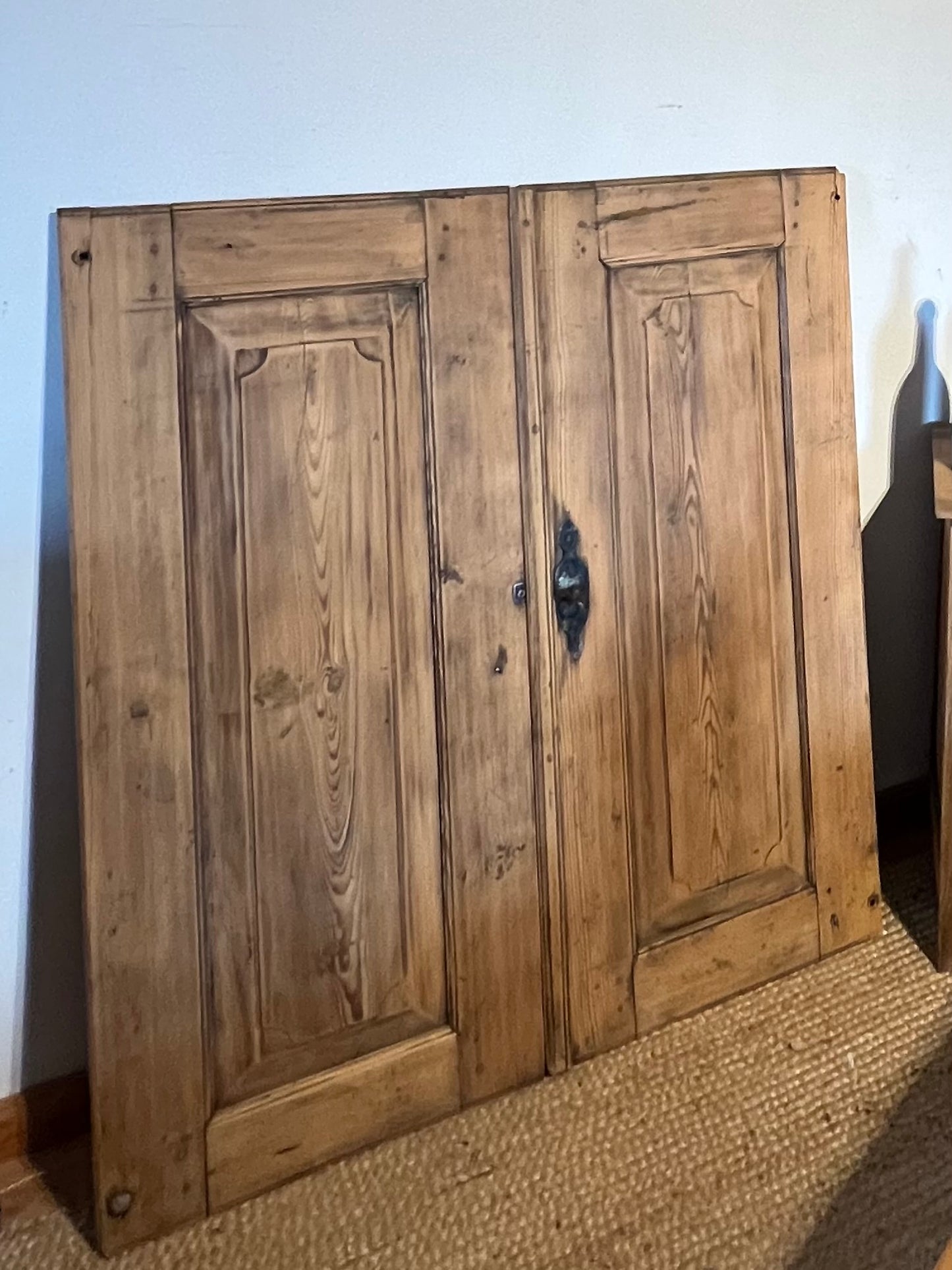 Double porte ancienne en bois massif brut esprit campagne chic