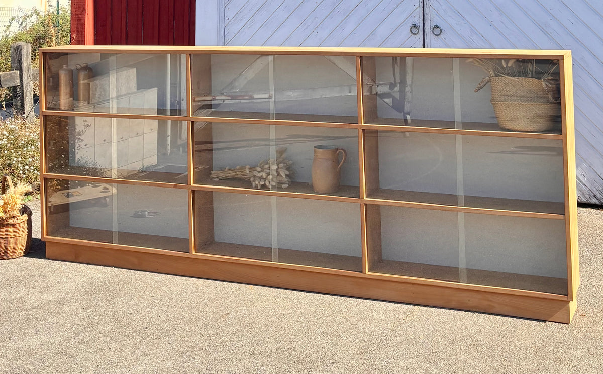 Meuble de métier ancien / Bibliothèque vitrée XXL / Bibus / vitrine magasin…