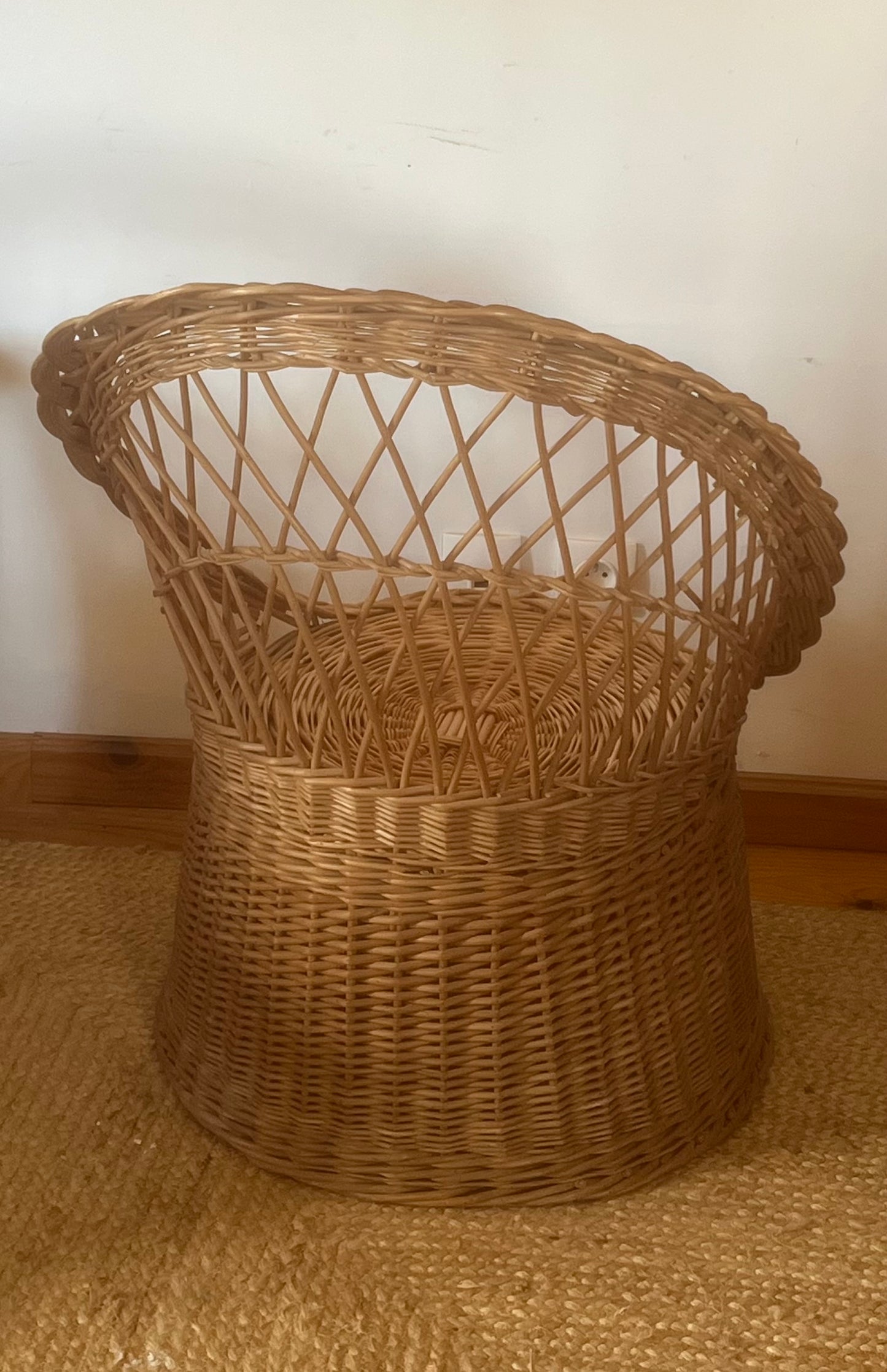 Fauteuil en rotin vintage