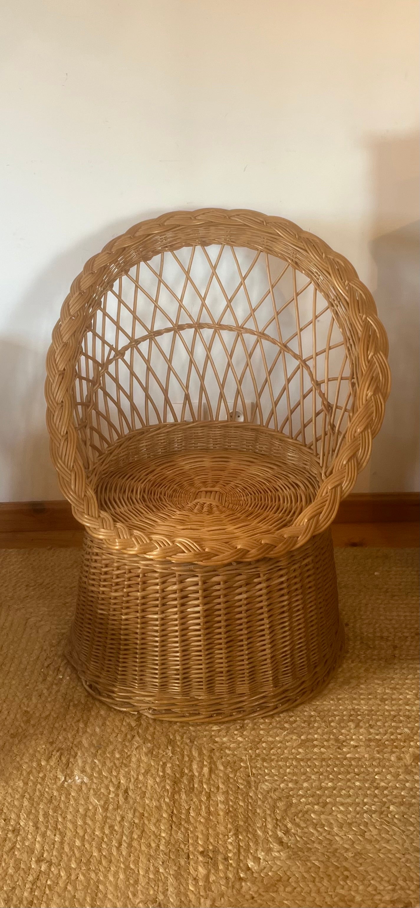 Fauteuil en rotin vintage