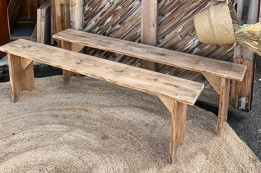 bancs de ferme anciens en bois massif brut