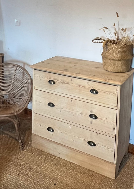 Commode anglaise vintage en pitchpin