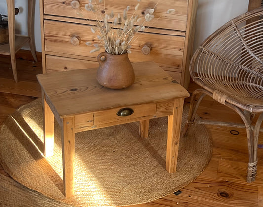Table basse de ferme ancienne 1 tiroir
