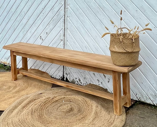 Banc ancien en bois massif brut